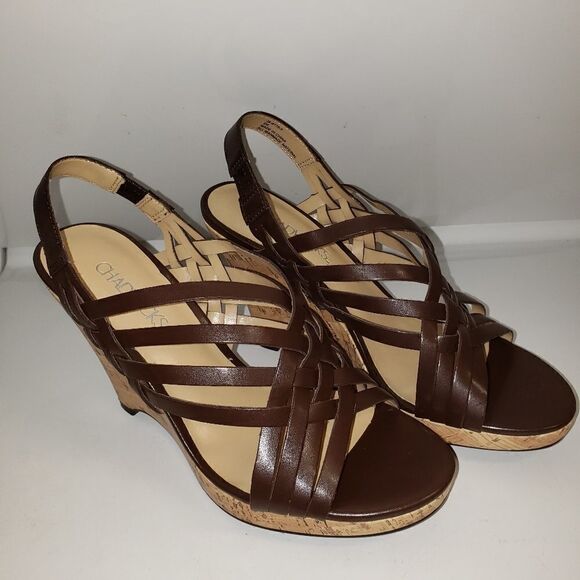 Chadwicks Brown Strappy 4 inch Wedge - Picture 1 of 9